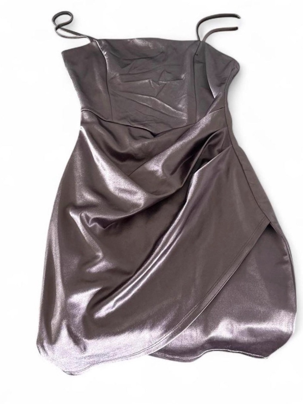 Windsor Metallic Mauve Satin Mini Dress